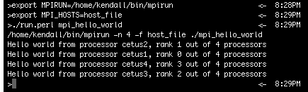 Running MPI Hello World application