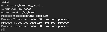 MPI_Bcast output