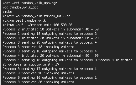 Random walk application output
